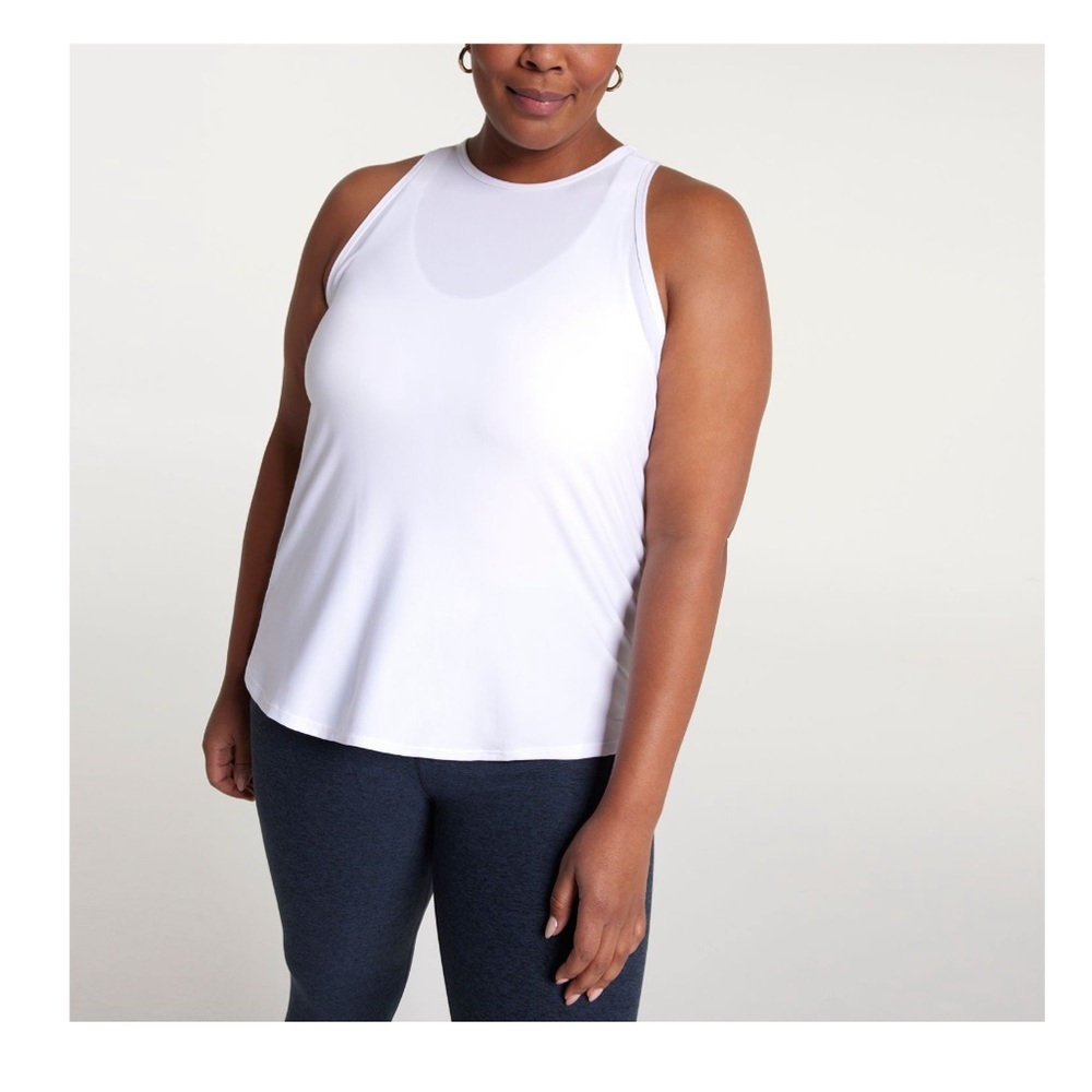 NWT Calia Lustralux Cutaway White Athletic Workout Tank **Size S***